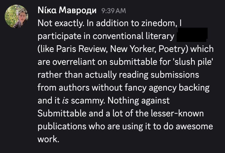 nothing against Submittable